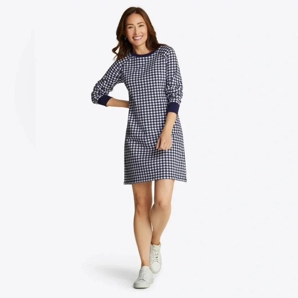 Draper James Natalie Sweatshirt Dress in Gingham - Picture 1 of 8